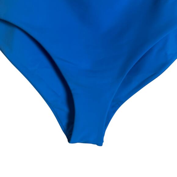 Mara Hoffman Lydia Solid Blue High Waisted Bikini Swimsuit Bottoms Size L - Picture 7 of 11